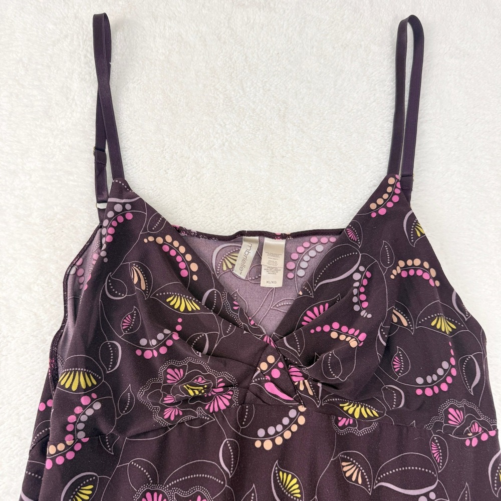 Ambrielle Floral Chemise Nightgown Womens XL Purple Pink Y2K Sleepwear